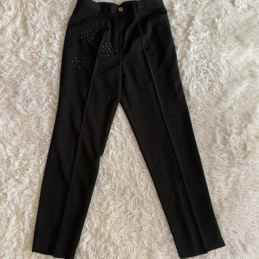 Korean Quality Women's Slacks Straight Cut Pull On Business Pants Black‎ Size 30